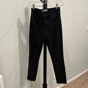 Madewell womens skinny jeans black dark wash (26)